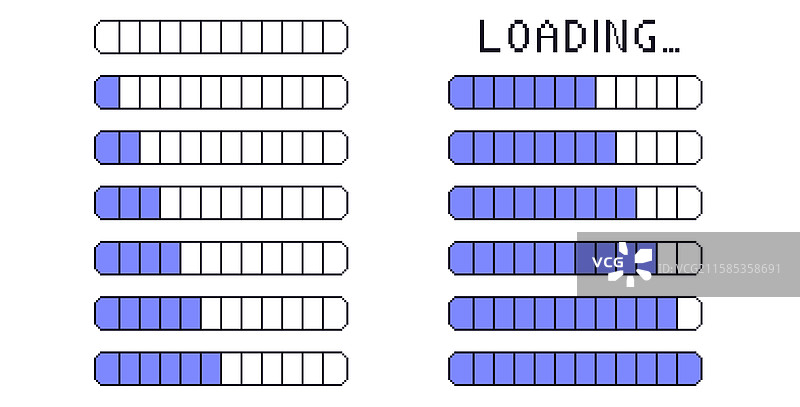像素艺术加载条界面 8位游戏图片素材
