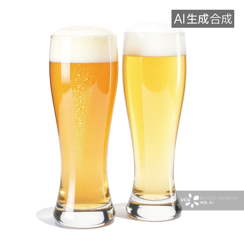 【AI数字艺术】一杯装满金黄色啤酒的杯子图片素材