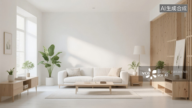 【AI数字艺术】简约现代客厅设计图片素材