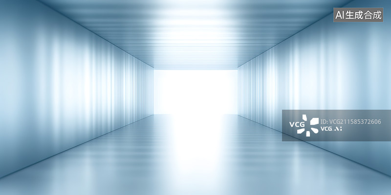 【AI数字艺术】白色发光室内人造空间广告背景图片素材