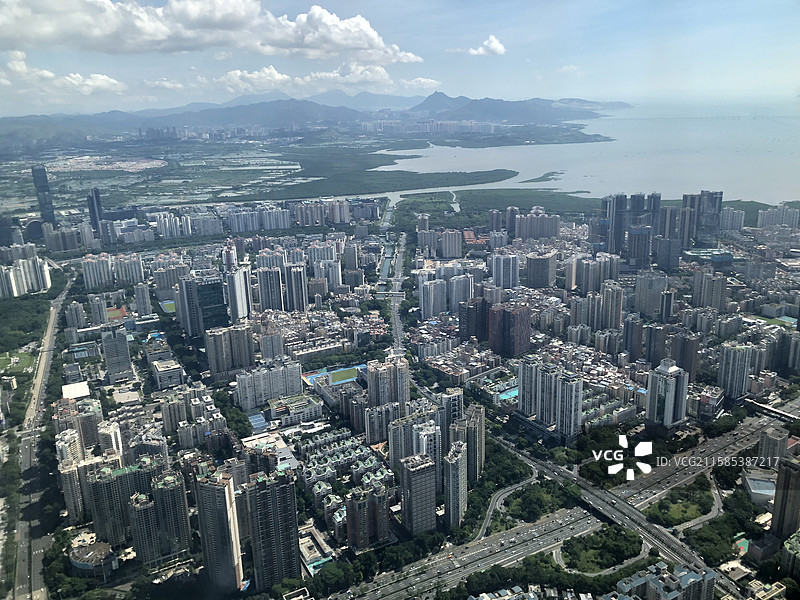深圳平安金融中心云际观光层-四周的都市建筑风景图片素材