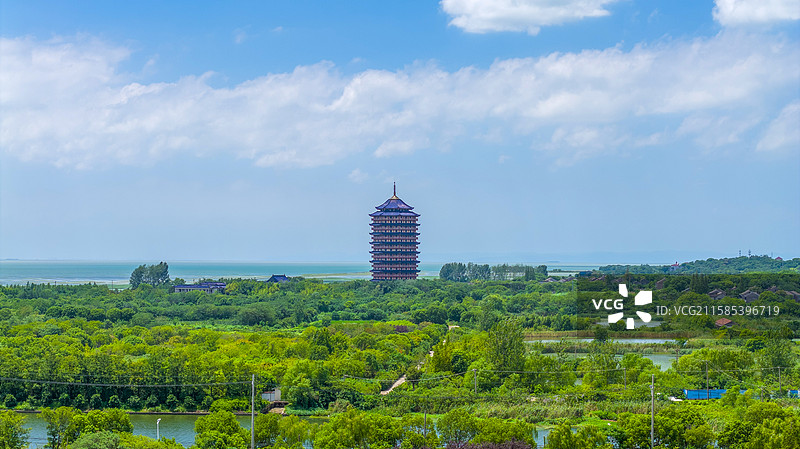 4A级景区苏州太湖国家湿地公园夏日美景图片素材