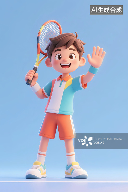 【AI数字艺术】3D立体三维C4D男性网球运动员网球比赛图片素材