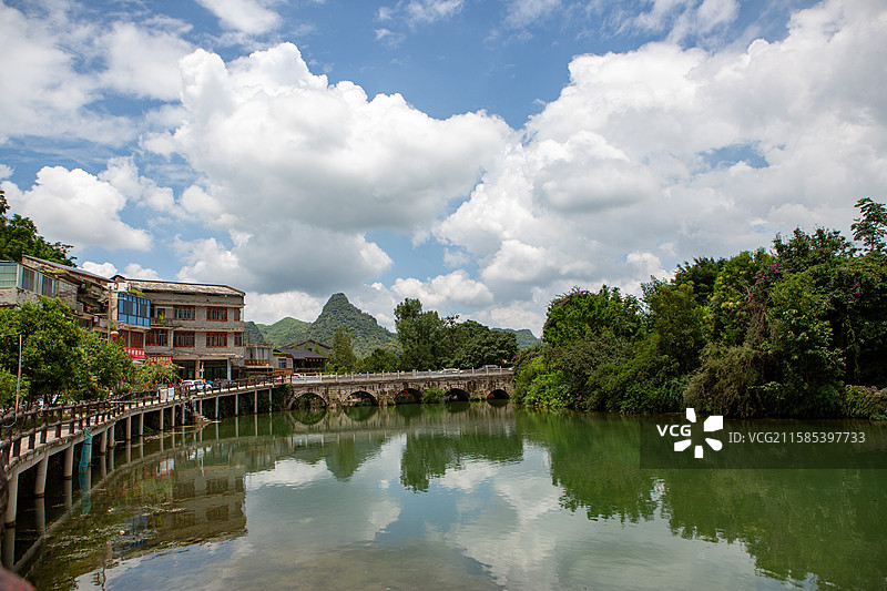 贵州安顺黄果树石头寨子风景如画图片素材