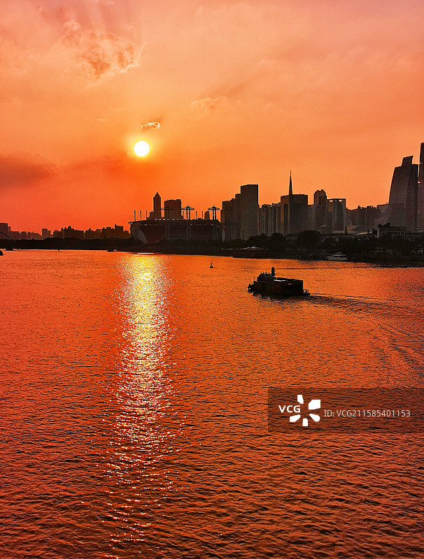 日落广州珠江图片素材