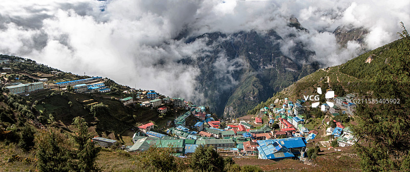 尼泊尔EBC徒步南池巴扎Namche Bazar图片素材