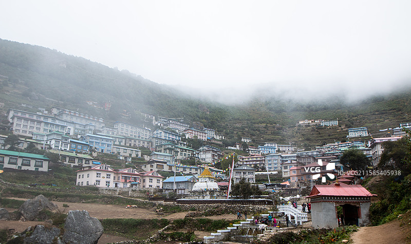尼泊尔EBC徒步南池巴扎Namche Bazaar图片素材