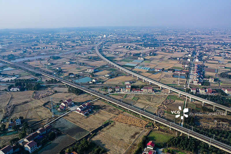 荆州市荆州区大地上的立体交通图片素材