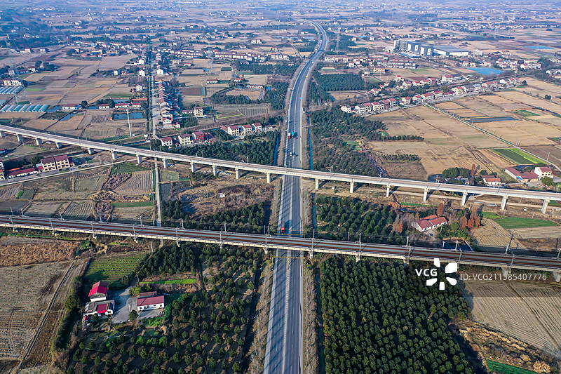 荆州市荆州区大地上的立体交通图片素材