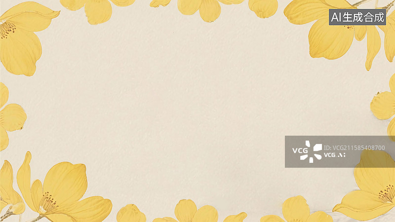 【AI数字艺术】水墨画植物花瓣背景-环绕图片素材