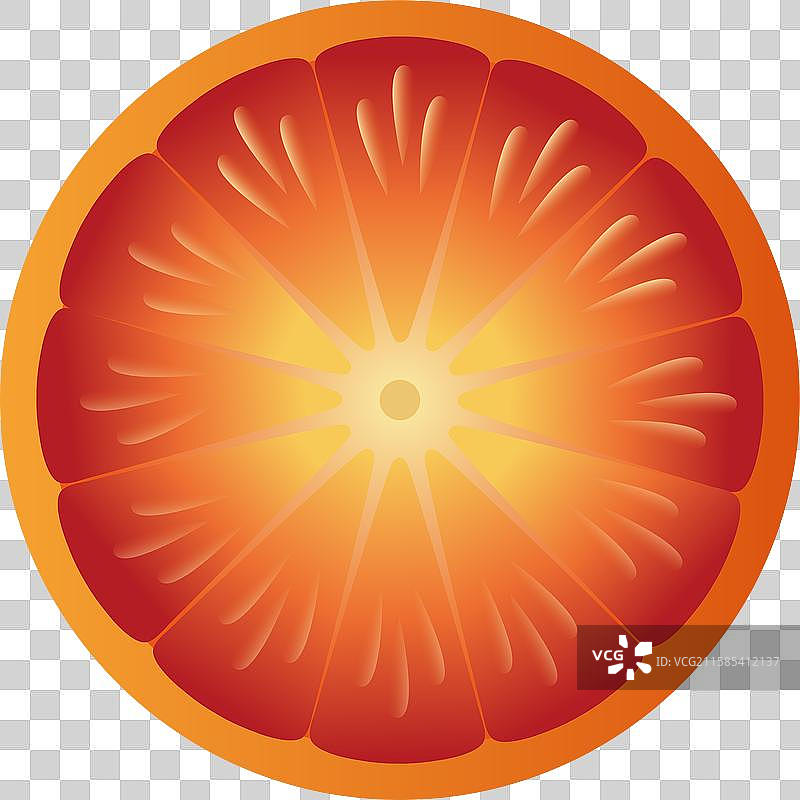 矢量血橙横切面免抠橙子元素水果插图图片素材