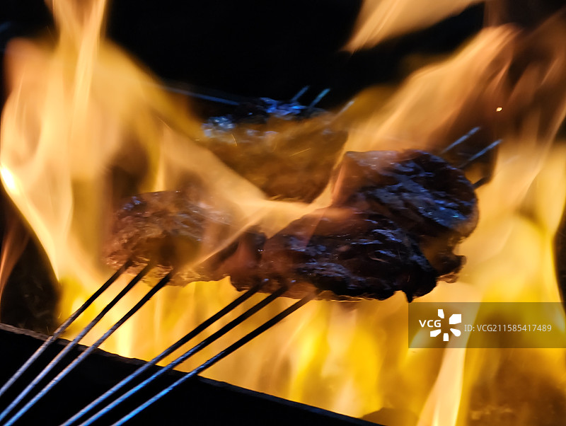 青海西宁·下南关·夜市·烧烤图片素材