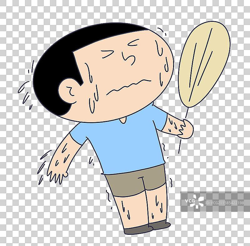 高温天气，扇扇子的人物图片素材