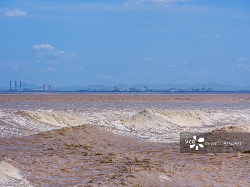 浙江·海宁·盐官钱江潮，天下第一潮图片素材