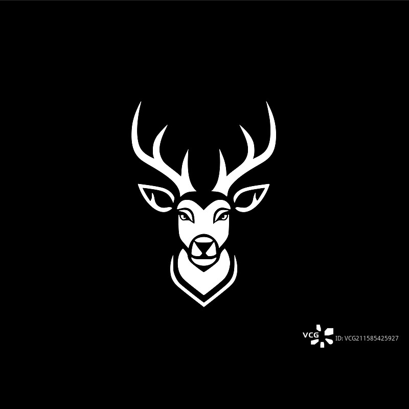 鹿 - 黑白孤立图标图片素材