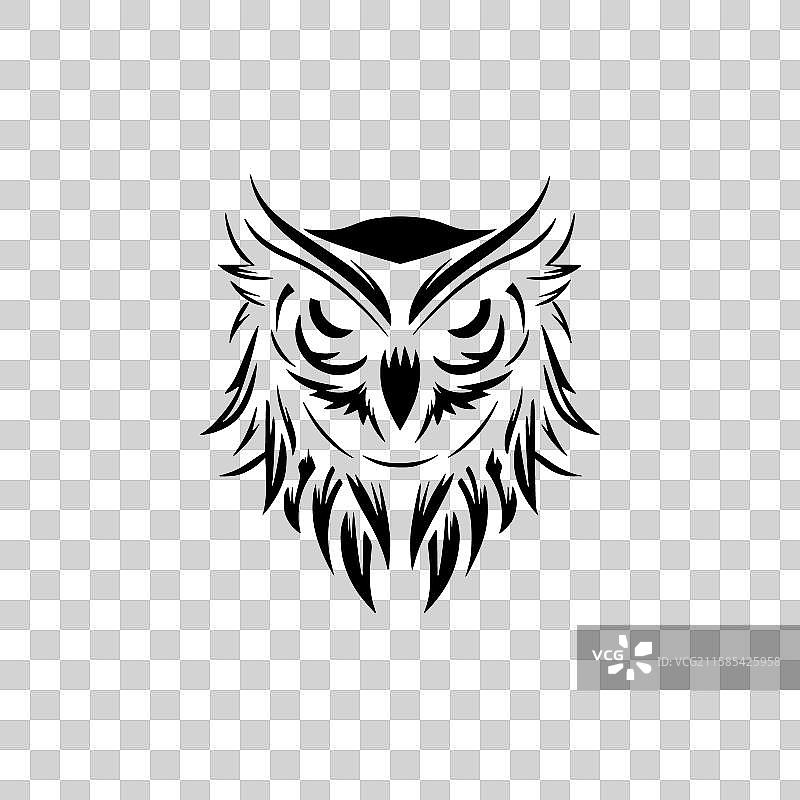猫头鹰 - 黑白孤立图标图片素材