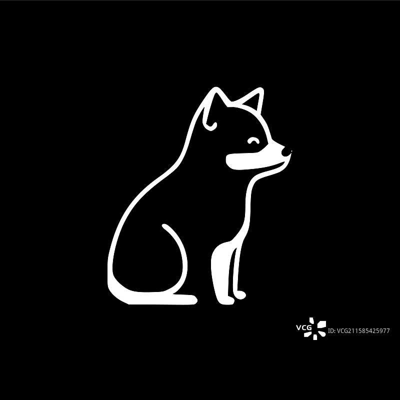 柴犬 - 极简和简单的轮廓图片素材