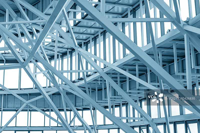现代建筑钢结构框架结构图片素材