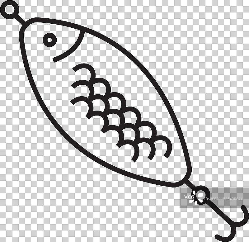 网络用诱饵钓鱼小鱼图标集合图片素材