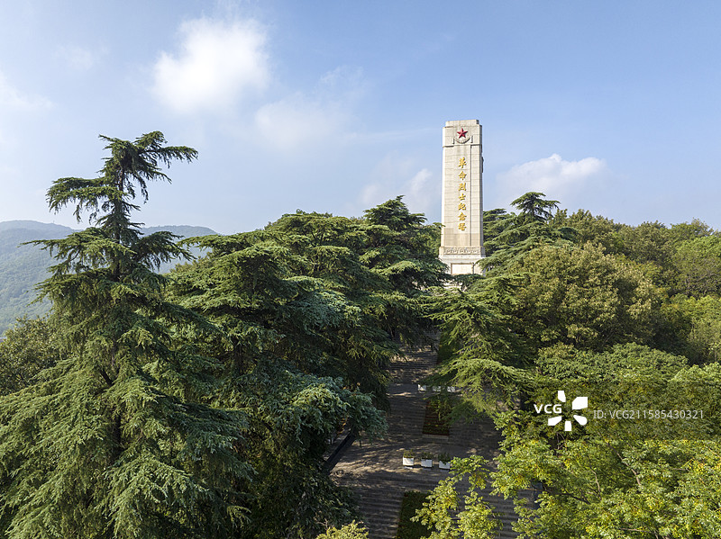 襄阳羊祜山革命烈士陵园纪念塔纪念碑自然风光图片素材