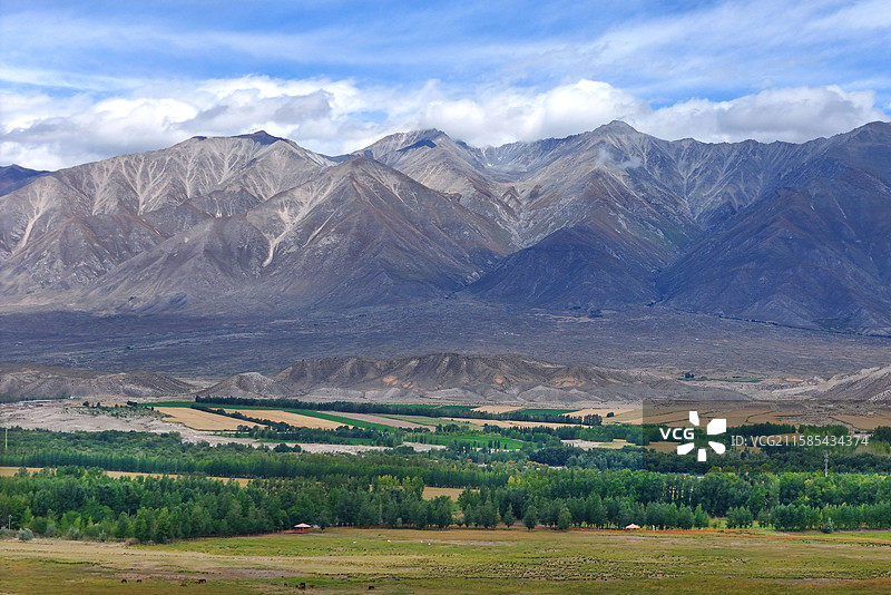 新疆博尔塔拉温泉县博尔塔拉河国家湿地公园自然美景图片素材