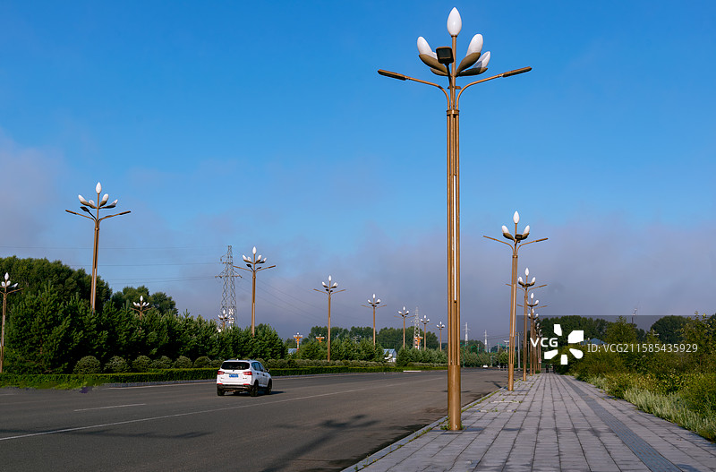 内蒙古呼伦贝尔牙克石雅克萨大桥街景图片素材