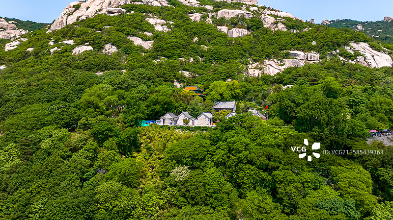 航拍青岛崂山明霞洞景区图片素材