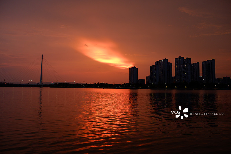 宁波三江口 姚江日落图片素材