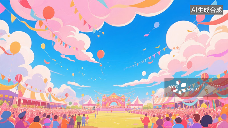 【AI数字艺术】梦幻童话小镇图片素材