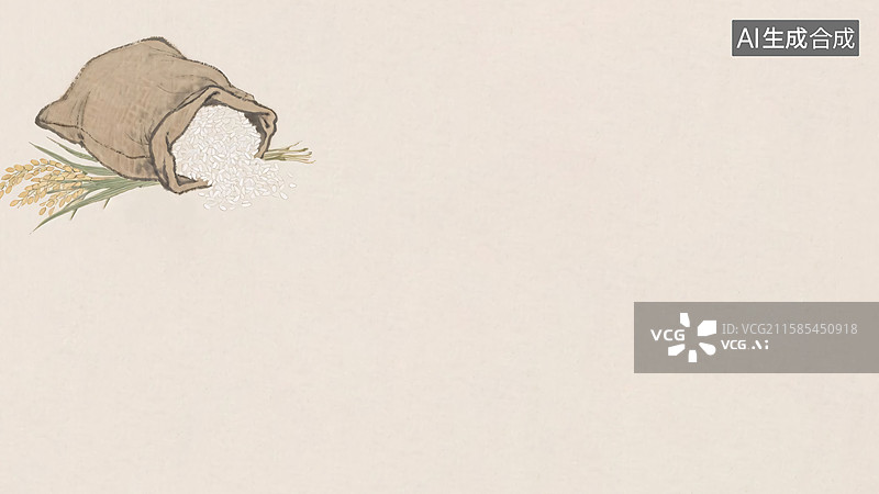 【AI数字艺术】水墨画粮食谷物背景-左上图片素材