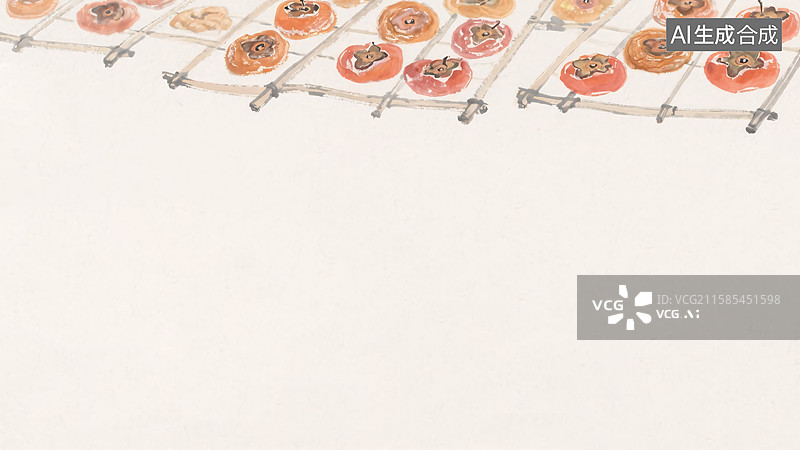 【AI数字艺术】水墨画秋天丰收背景-居上图片素材