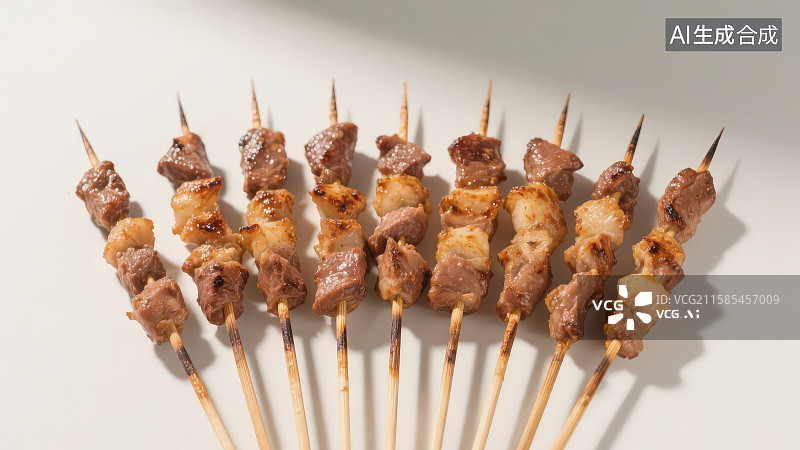 【AI数字艺术】美味夜市夜宵美食烧烤烤串图片素材