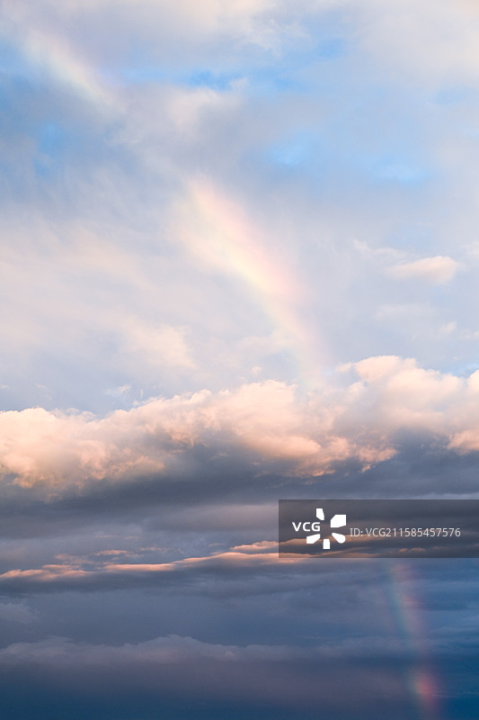 日落时的晚霞与彩虹图片素材