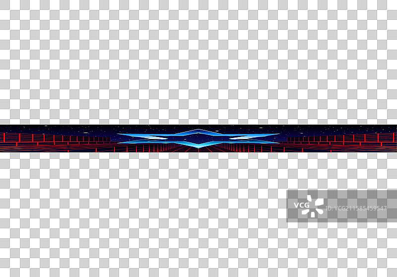 合成波风格的框架，带有镀铬星星和80年代风格图片素材