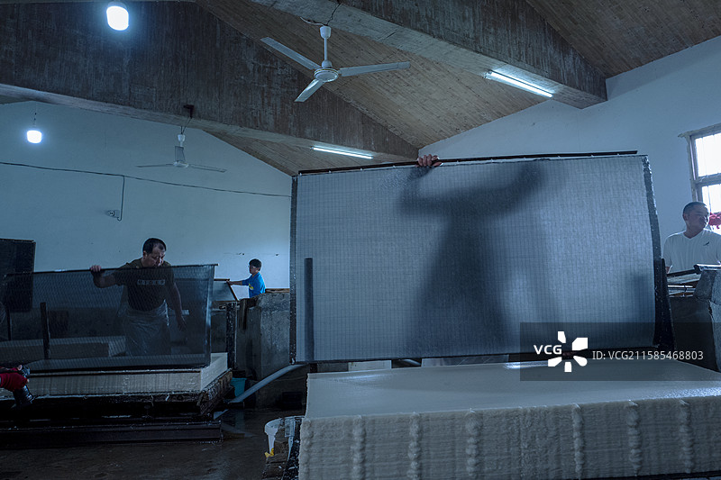 中国非遗-宣纸制作工艺图片素材