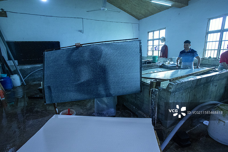 中国非遗-宣纸制作工艺图片素材