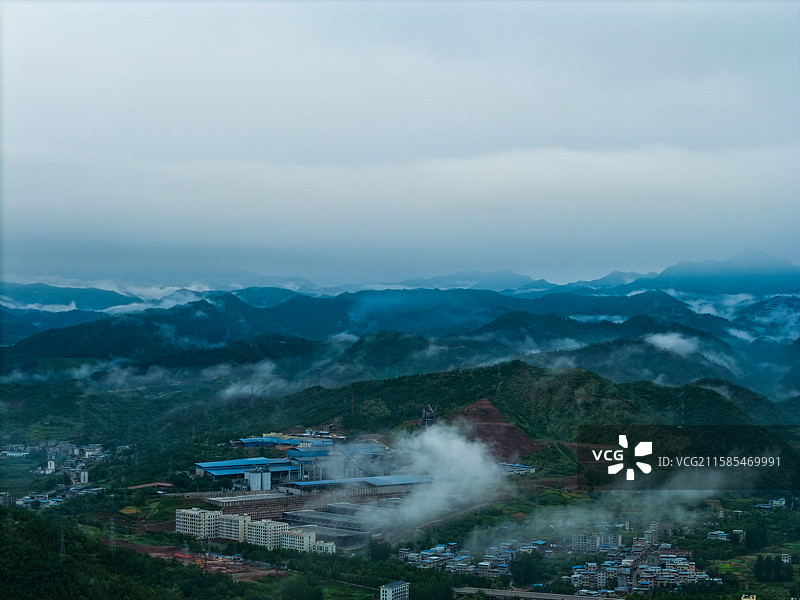 航拍湖北十堰郧西县图片素材