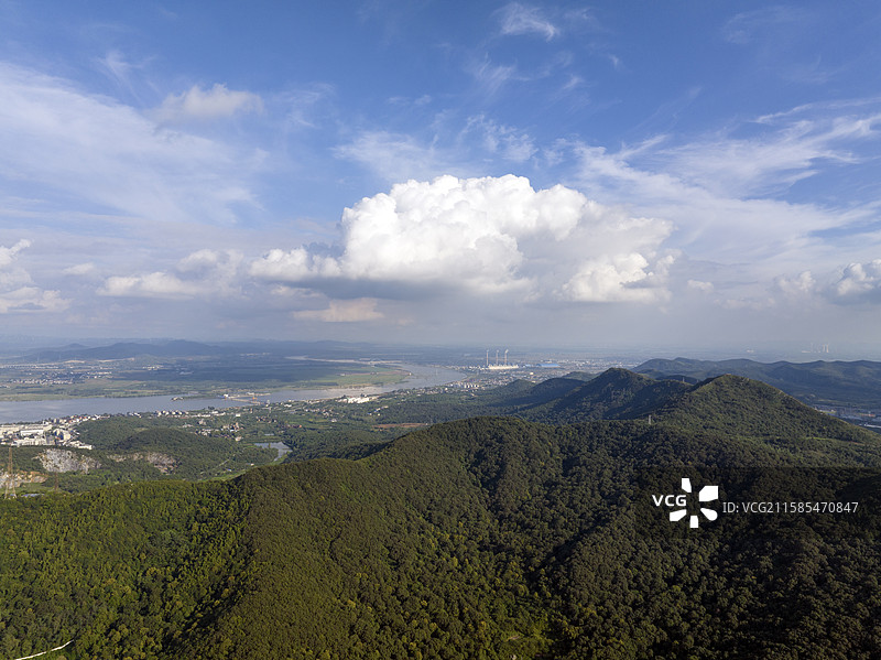 航拍襄阳扁山虎头山尖山岘山曹家山羊祜山群山自然风光图片素材