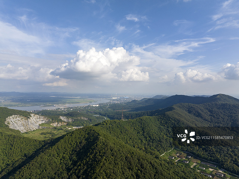 航拍襄阳扁山虎头山尖山岘山曹家山羊祜山群山自然风光图片素材