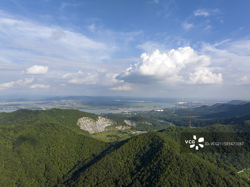 航拍襄阳扁山虎头山尖山岘山曹家山羊祜山群山自然风光图片素材