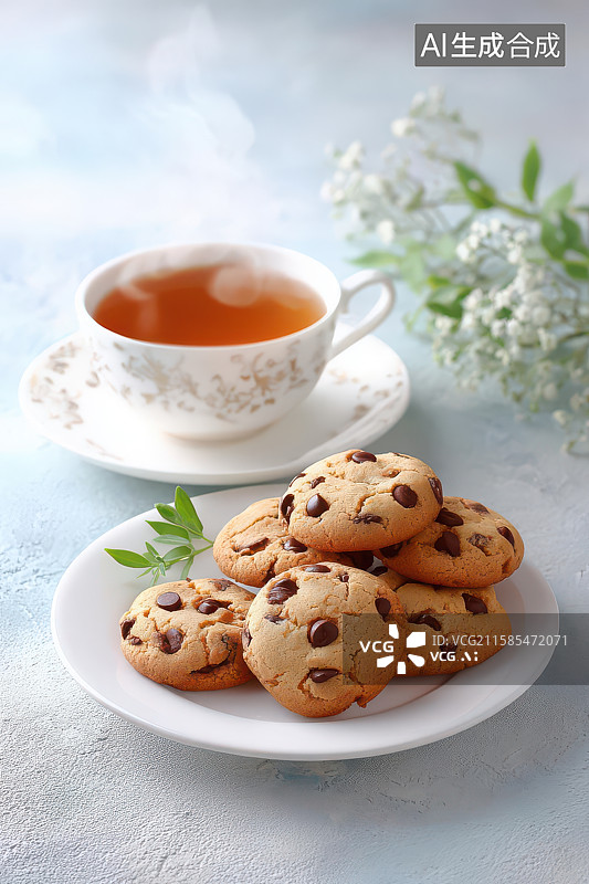 【AI数字艺术】英式下午茶餐具美食摆拍图图片素材