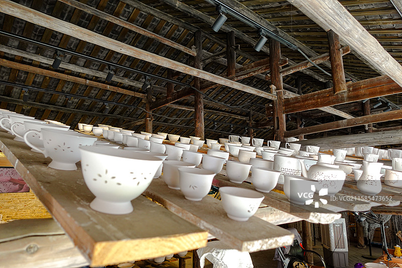 江西景德镇御窑博物馆陶阳里景区历史文化古建筑群街巷晒坯图片素材