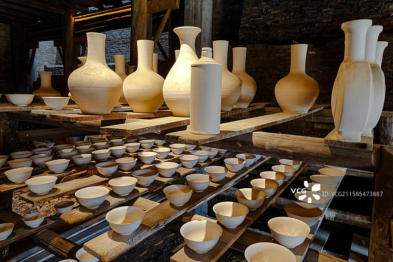 江西景德镇御窑博物馆陶阳里景区历史文化古建筑群街巷晒坯图片素材