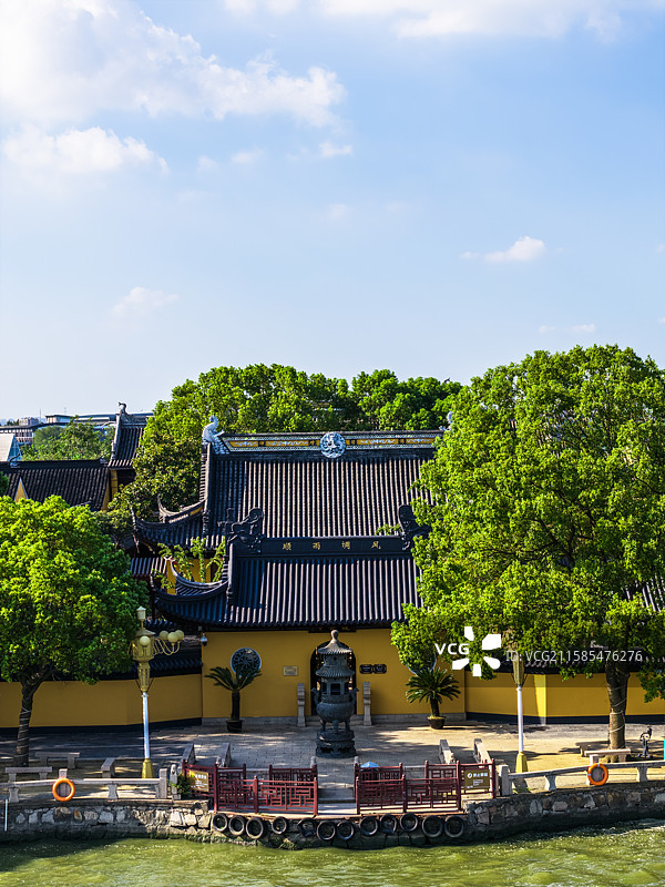 航拍同里古镇罗星洲图片素材