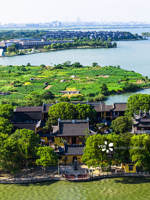 航拍同里古镇罗星洲图片素材