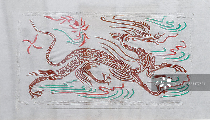 非遗，插画，传拓，南朝画像砖，翼龙图片素材