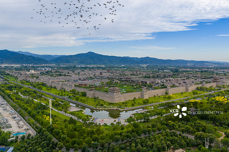 太原古县城航拍图片素材