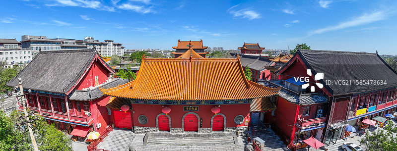 河南省开封市古观音寺航拍图片素材