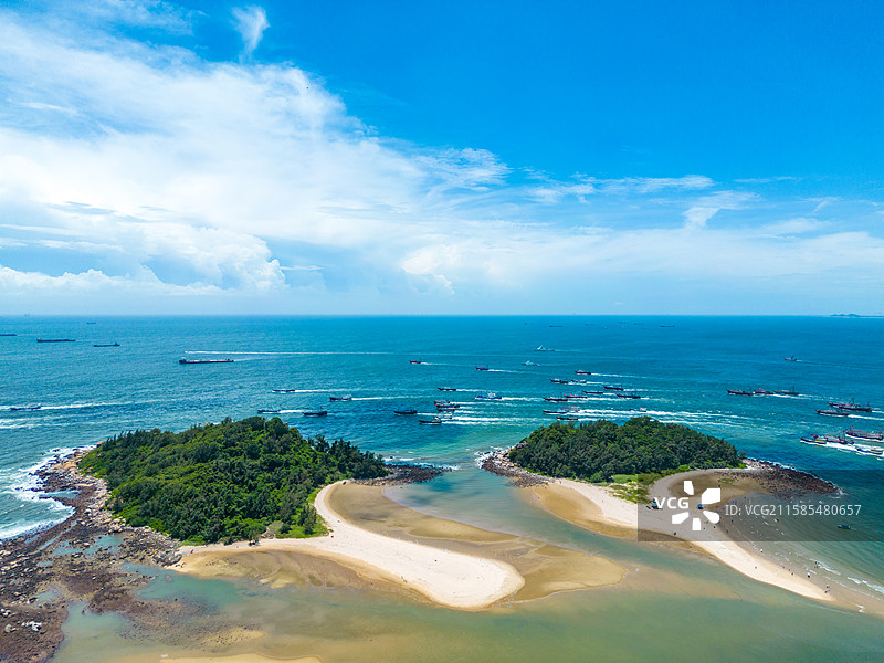 海陵岛开渔节航拍风光，中国广东省阳江市海陵岛闸坡镇图片素材