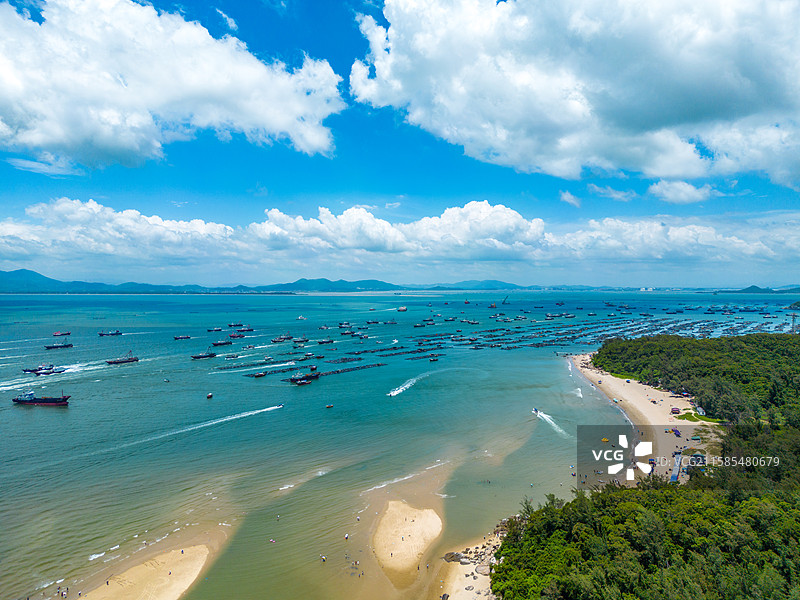 海陵岛开渔节航拍风光，中国广东省阳江市海陵岛闸坡镇图片素材